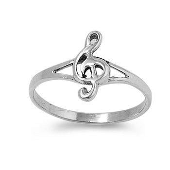 Sterling Silver 925 G-clef Ring Jewelry Rings For Women Size 6 Fashin Jewelry
